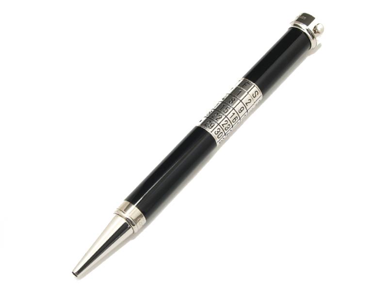 BALLPOINT PEN BLACK LACQUER PLATINUM FINISH WITH PERPETUAL CALENDAR LIMITED SERIES CARTIER ST190005